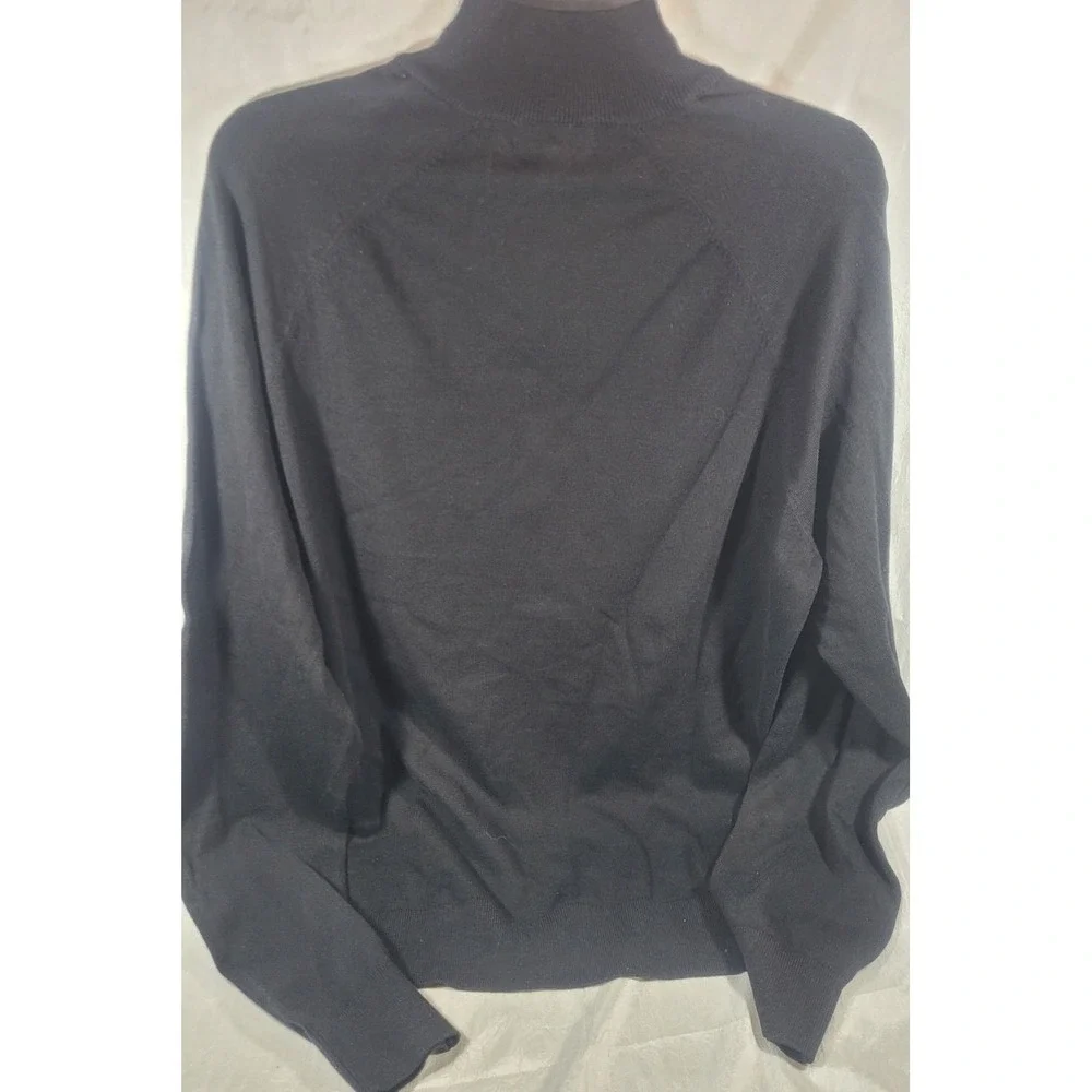 Brooks Brothers Men's Pima Cotton 1/4 Zip Knit Sweater - Black - Large